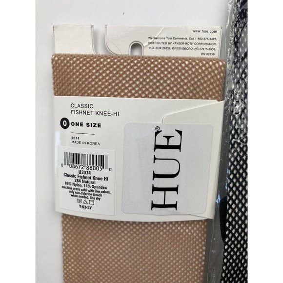Hue Knee Socks, Cream/Tan, Black Nude Shades One Size Fits All, New - Picture 6 of 7